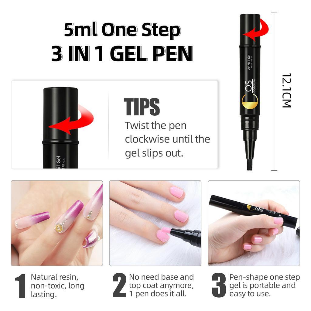 [Hàng mới về] Gel 3 trong 1 trang trí móng tay nghệ thuật trong một bước với 50 màu tùy chọn tiện lợi