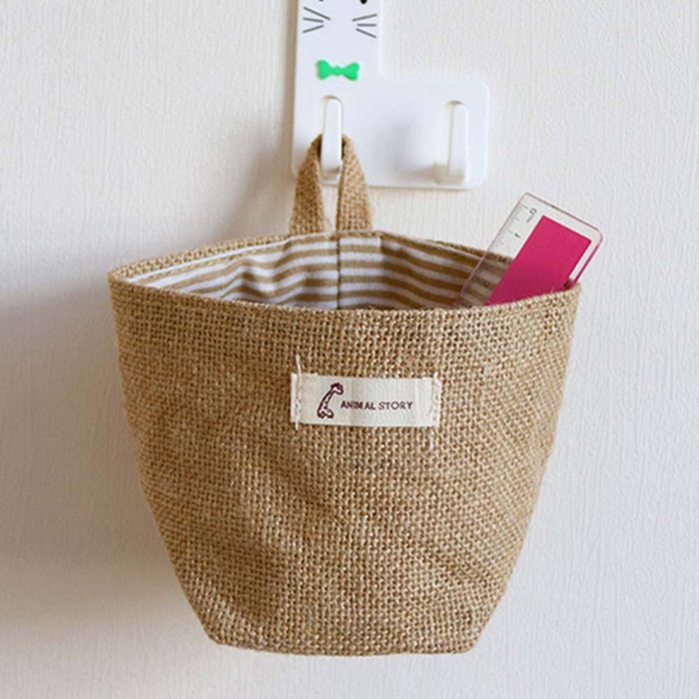 Giỏ Đựng Đồ Bằng Cotton Lanh Treo Tường Trang Trí Nhà Cửa