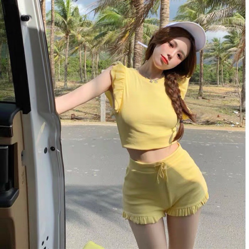 🤍 SET QUẦN ÁO ĐÙI NỮ ULZZANG THUN GÂN 🤍 ORD QUẢNG CHÂU 10-15 NGÀY