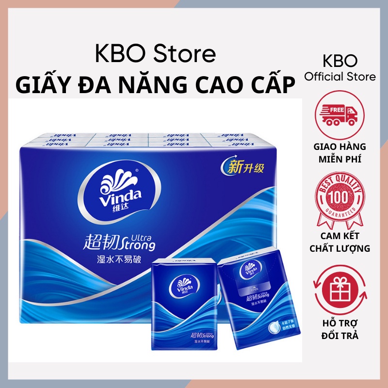 Khăn Giấy Đa Năng Cao Cấp Dùng Khô Va Ướt Siêu Dai  Với 4 Lớp Làm Từ Bột Gỗ Nguyên Chất 100% Nhập Khẩu, KBO Shop KBO005