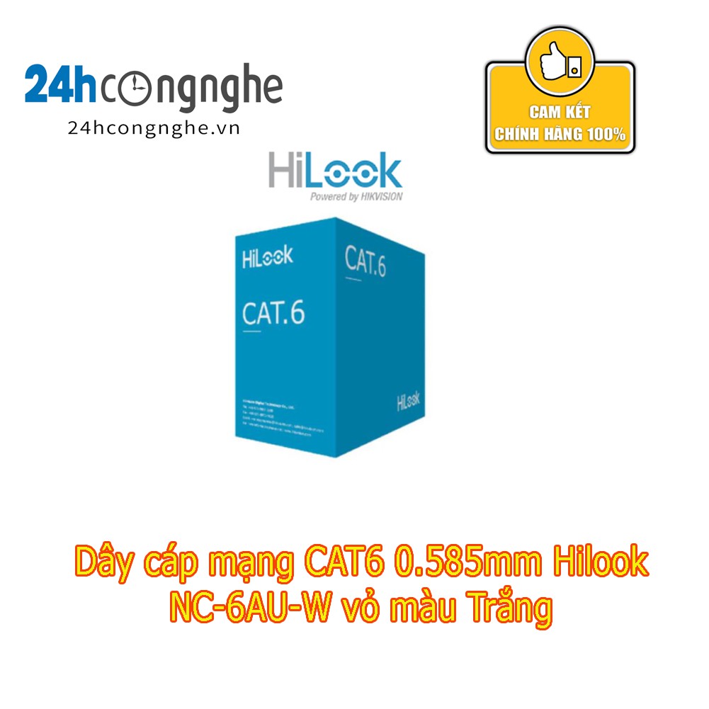 Dây cáp mạng CAT6 0.585mm Hilook NC-6AU-W vỏ màu Trắng