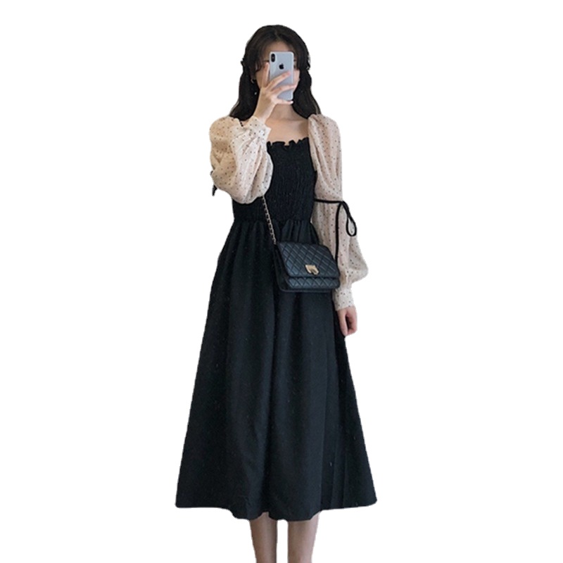 Đầm dài Perty phối lưới thời trang Hàn Quốc ngọt ngào cho nữ