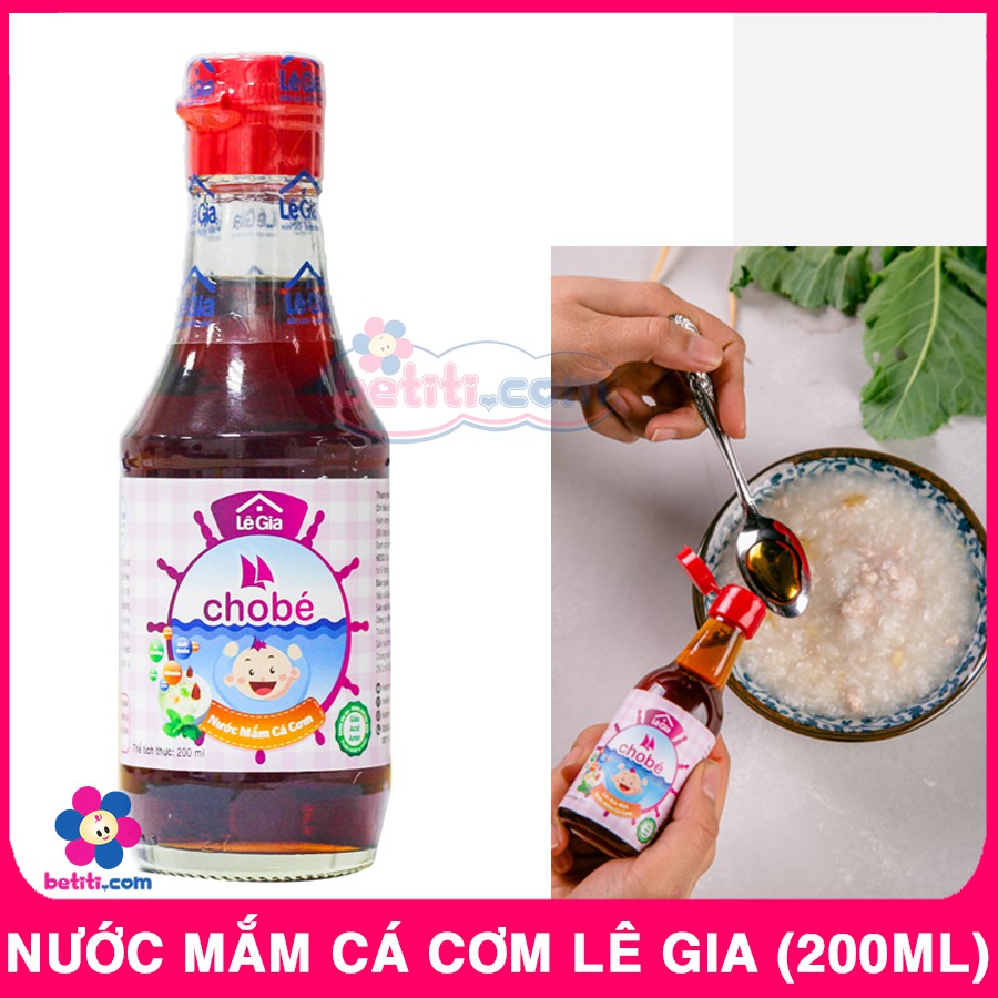 (Chai Lớn) Nước Mắm Cá Cơm Cho Bé Từ 1 Tuổi - Nước Mắm Lê Gia (Chai 200ml) - 8936111850024