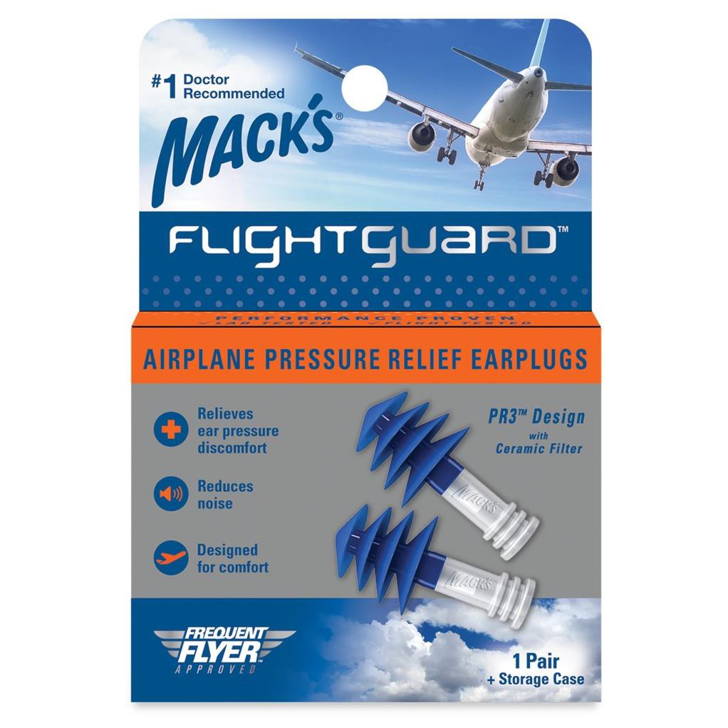 Hộp 1 đôi nút bịt tai chống ù và bảo vệ tai, giảm áp suất khi đi máy bay Mack's Flightguard ༴