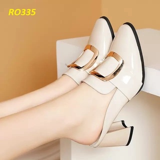 Sục da bóng gót vuông cao chuẩn #7cm