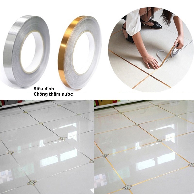 Băng Keo Dính Dán Viền Gạch Men 50m Chống Thấm Nước Trang Trí Nhà Cửa BKG GEMINI SHOP