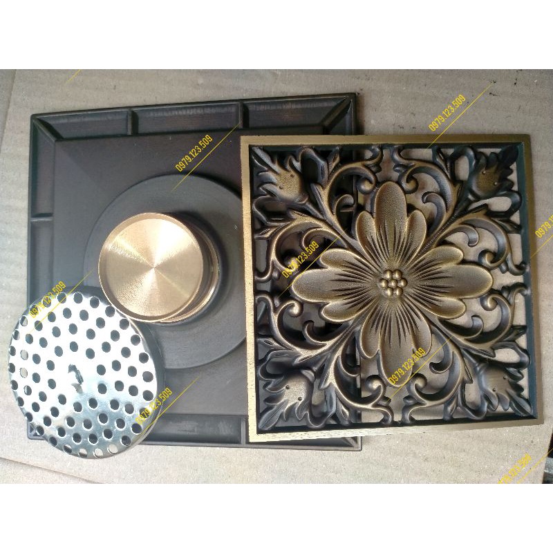 Phễu thoát sàn đồng thau 15*15cm