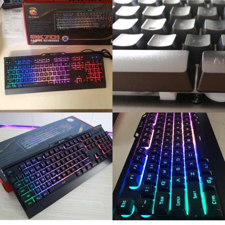 Bàn phím Gaming Edra EK701 , chống nước , chống bụi ,  2 màu đen - bạc , bàn phím giả cơ ,  bảo hành chính hãng 5 năm