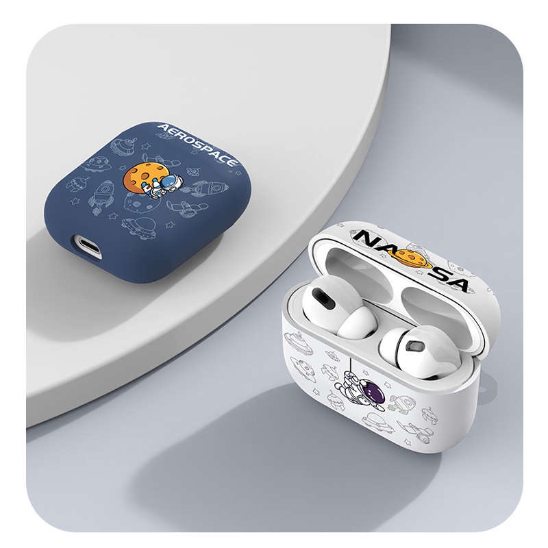 Vỏ Bảo Vệ Hộp Sạc Tai Nghe Airpods 3 Pro 2 3 Bằng Silicon Hình Phi Hành Gia Nasa Dễ Thương Ốp