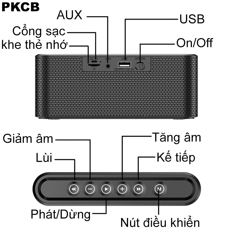 [Mã INCU20 giảm 20K đơn 150K] Loa Bluetooth PKCB X6 HIFI Cảm Ứng Hiện Đại Âm Thanh Chất Lượng Cao Cấp Đen Chính Hãng