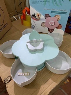 Khay đựng mứt tết xoay 5 cánh lúa mạch