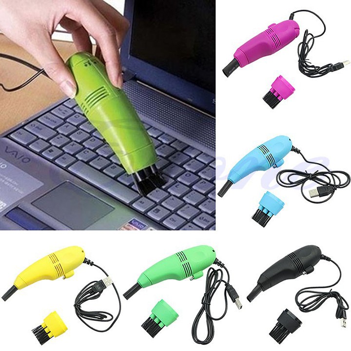 Máy hút bụi bàn phím mini cổng USB vệ sinh máy tính pc laptop Tặng kèm đầu bàn chải youngcityshop 30.000