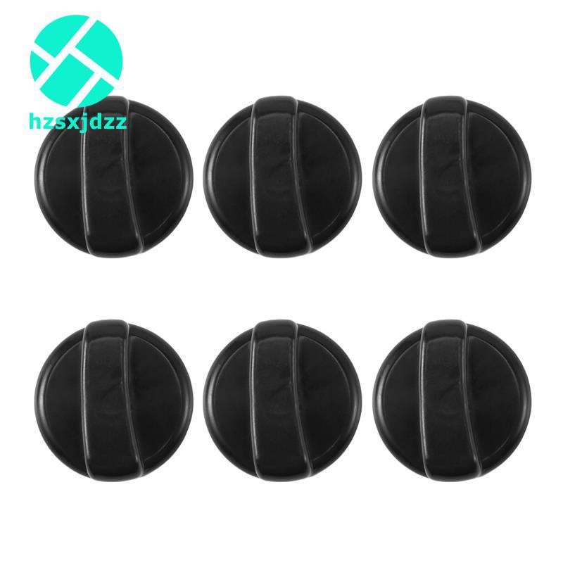 6 PCS Kitchen Black Plastic Gas Stove Cooker Control Knobs