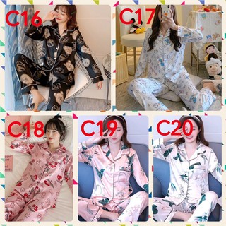 ✅ Bộ đồ ngủ/đồ mặc nhà/pyjama lụa cổ bẻ.