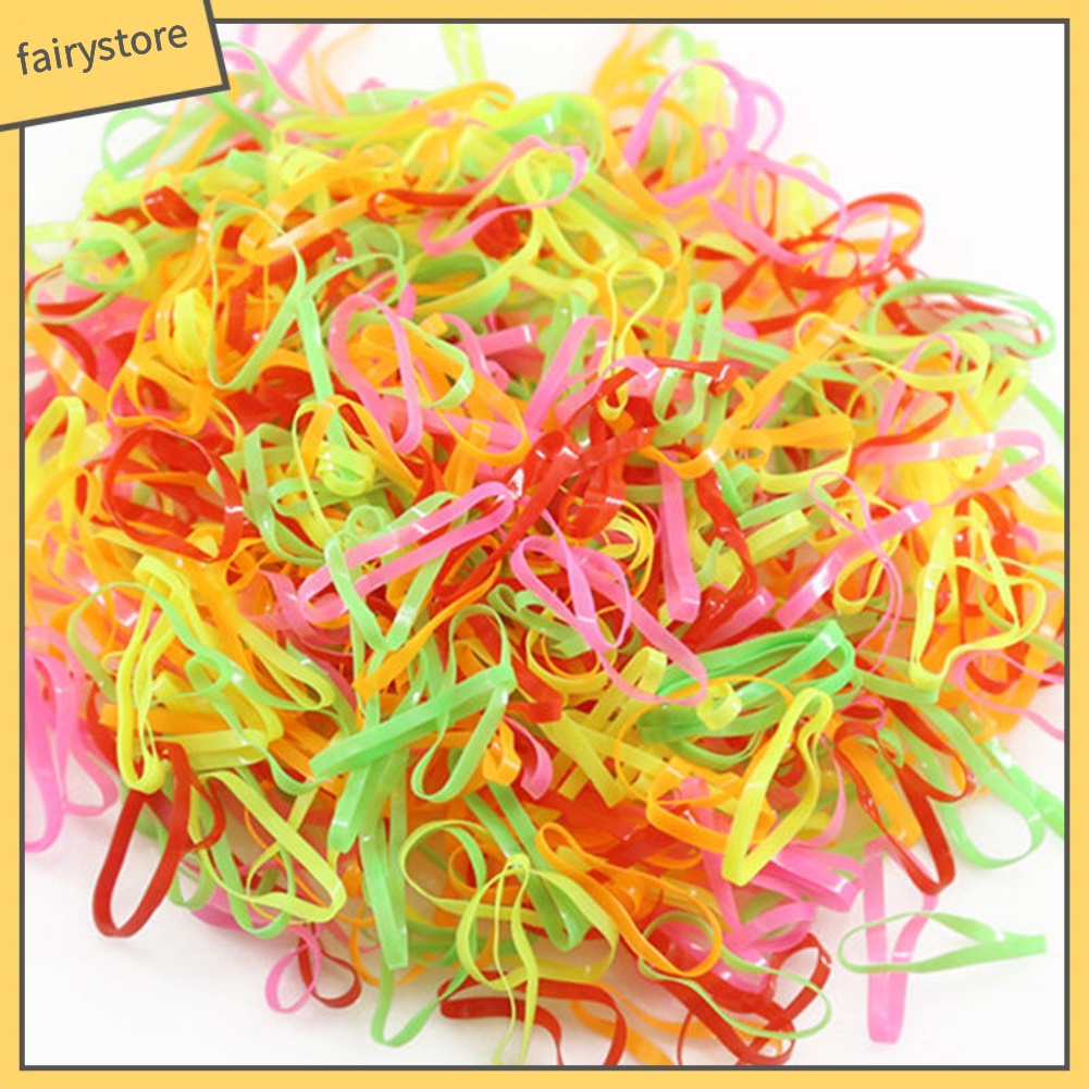 Bộ 2000 thun nhựa tpu cột tóc co giãn nhiều màu dành cho bé gái
