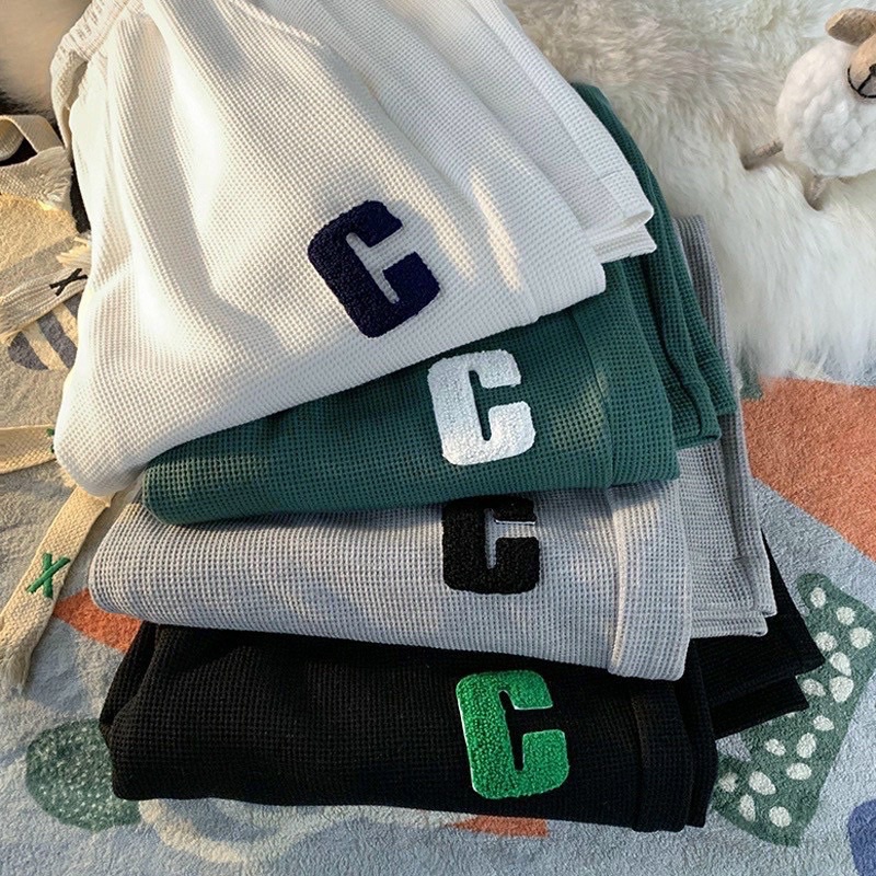 Quần Jogger Thể Thao Nam Nữ Ống Xuông Chữ C Chất Tổ Ong Quần Thể Thao Unisex Dày Dặn Phong Cách Mới