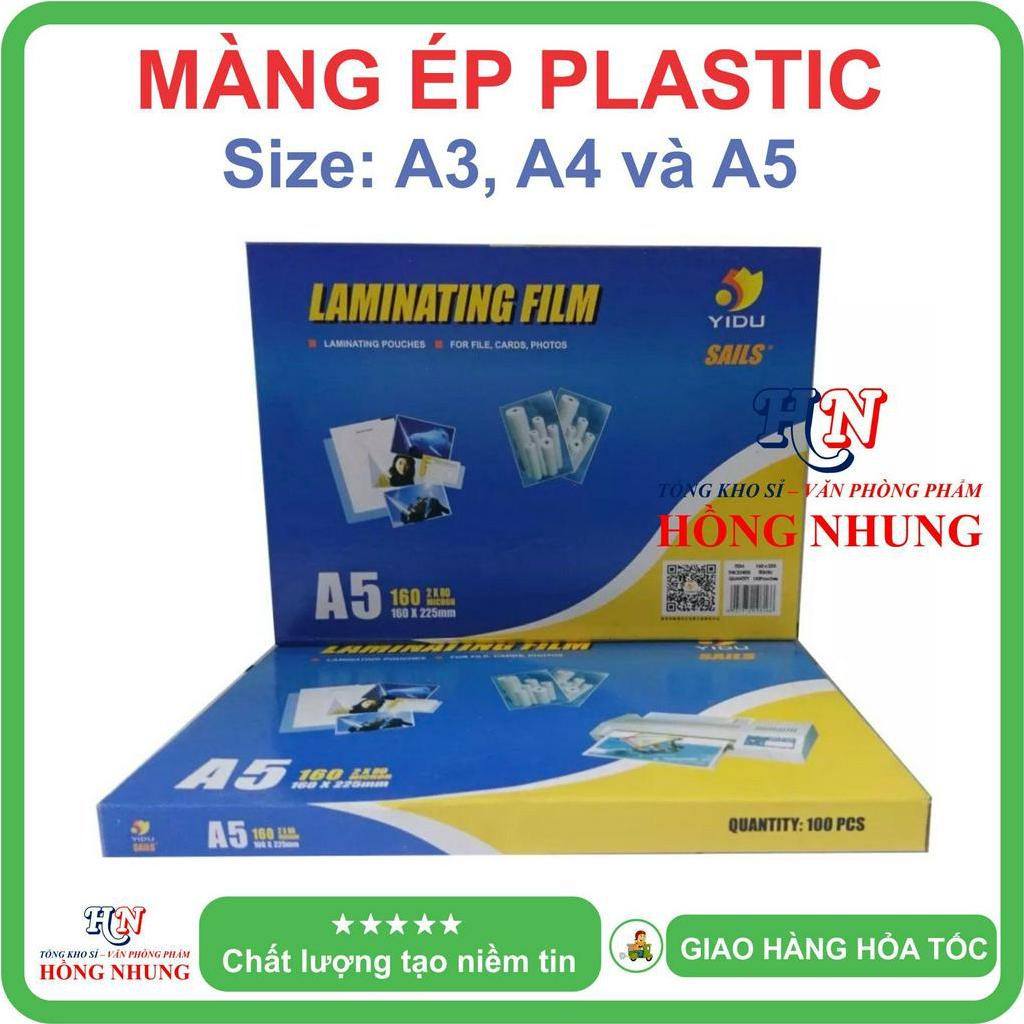 Màng Ép Plastic A3, A4, A5 Yidu 2x80 Mic , Xấp 100 Cái, Giúp Lưu Trữ, Bảo Vệ Hình Ảnh