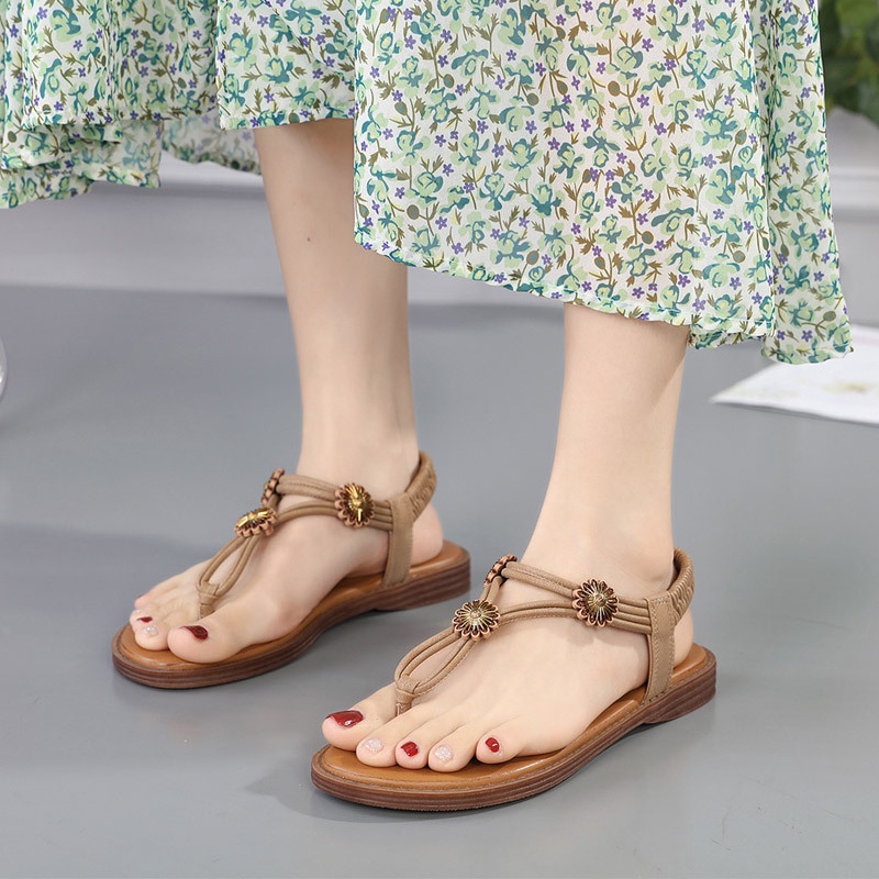 Dép Xỏ Ngón Đế Bằng Phong Cách Bohemian Cho Nữ