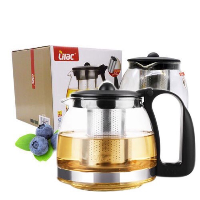 Bình Lọc Trà Thủy Tinh Có Lưới Lọc Inox 304 Không Gỉ