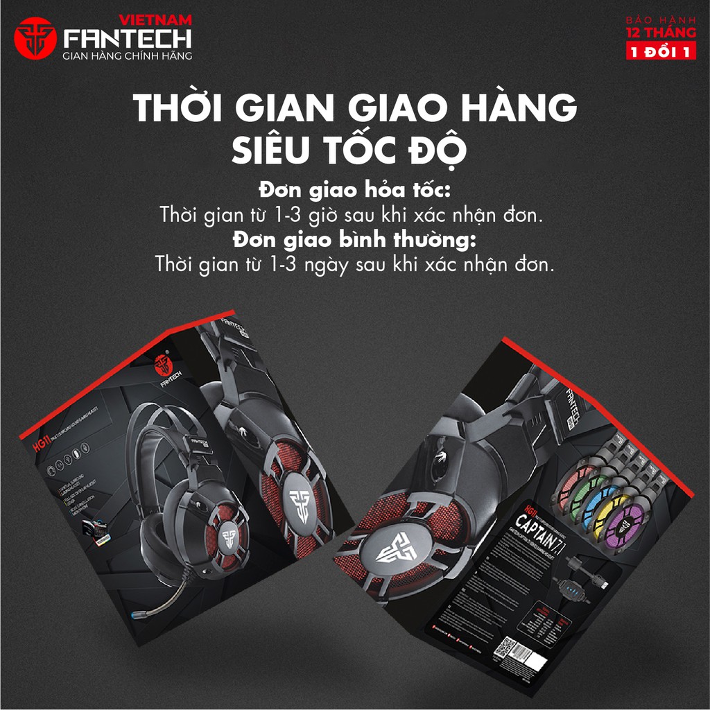 Tai nghe Gaming 7.1 Fantech HG11 CAPTAIN LED RGB Hỗ Trợ Mic Chống Ồn - Chính Hãng