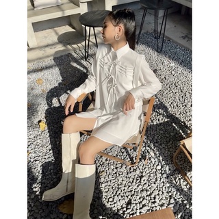 Đầm sơmi thắt nơ