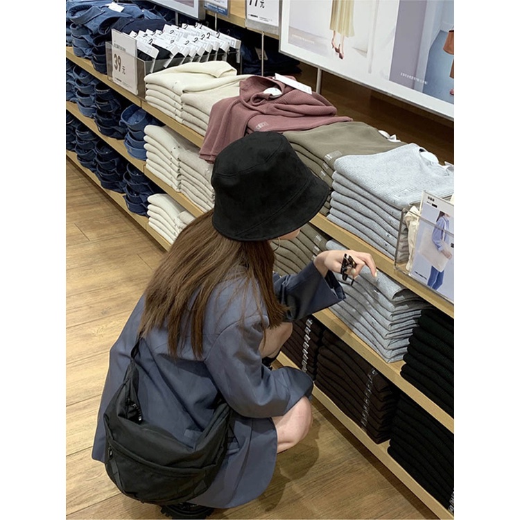 -🍊 Mũ nón bucket da lộn mềm mịn phong cách Ulzzang