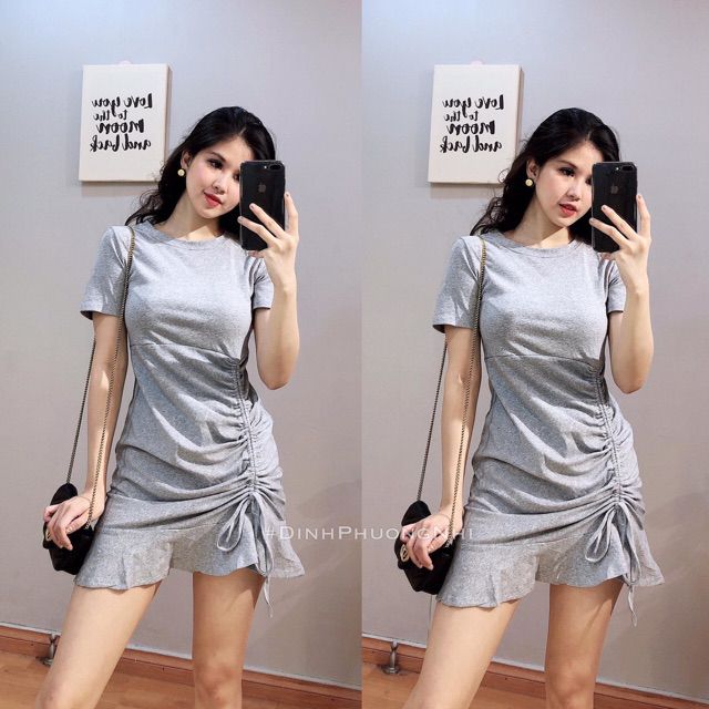 Đầm đuôi cá rút dây bên hông