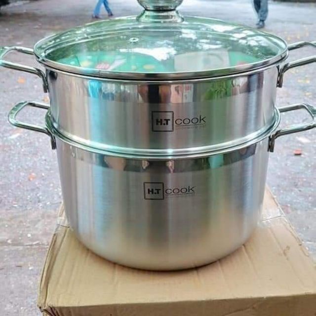Bộ nồi xửng hấp inox 28cm nắp kính cường lực Fivestar HT Cook sử dụng được trên tất cả các loại bếp kể cả bếp từ
