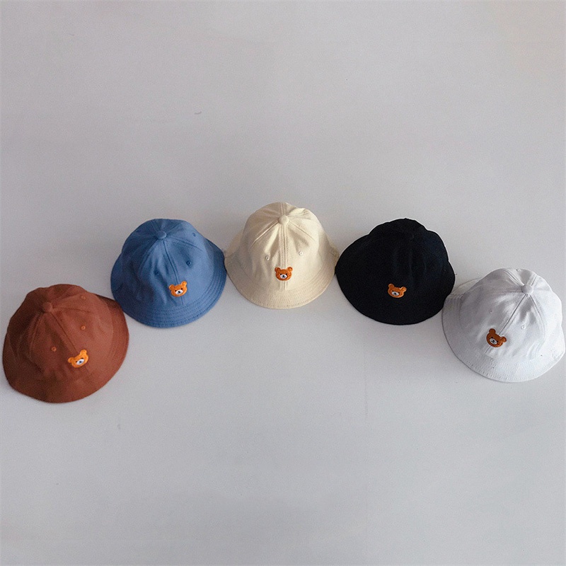 Mũ Tai Bèo Cotton Thêu Hình Gấu Dễ Thương Cho Bé