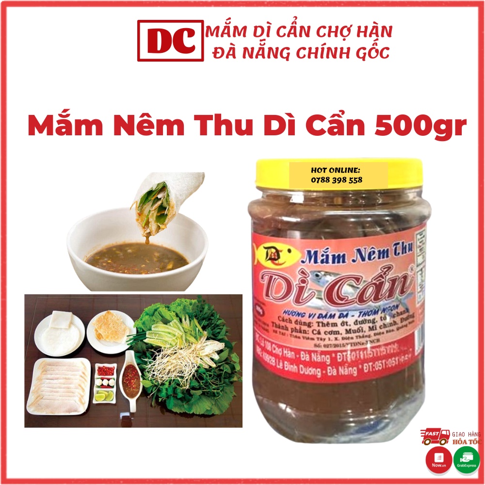 Mắm Nêm Dì Cẩn chính hiệu chính gốc  500gr - Đặc Sản nổi tiếng Đà Nẵng