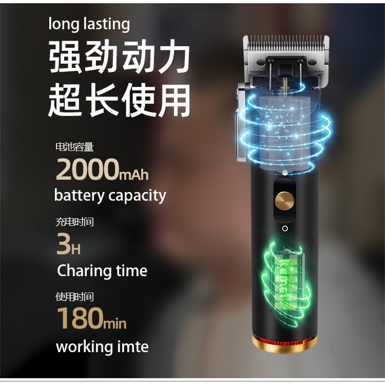 Tông đơ KEMEI KM-1892 không dây chuyên dụng lưỡi khắc rỗng cho tiệm cắt tóc