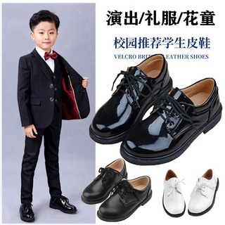 HBé trai giày trẻ em đen trường học nghi thức sinh biểu diễn hợp xướng ren-up bằng sáng chế