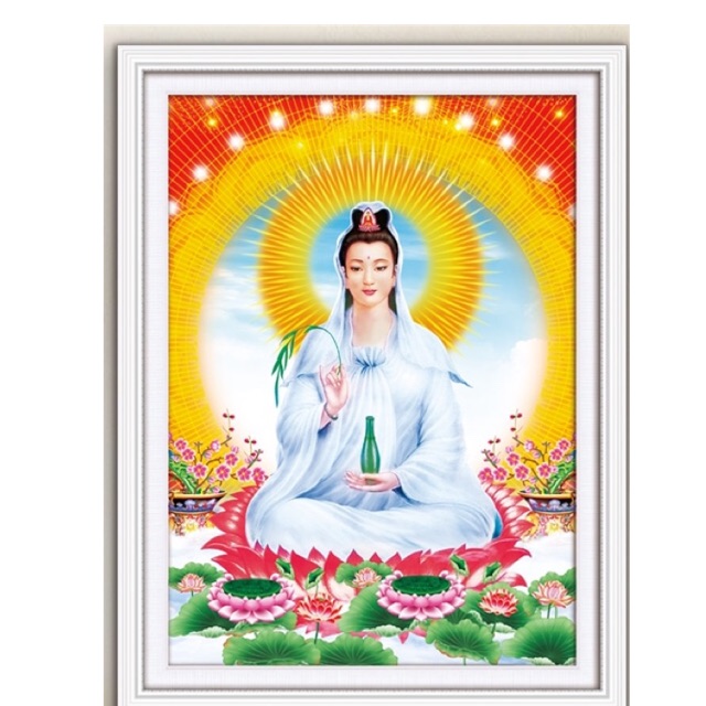 Tranh đính đá Phật Quan Âm 1398( 55x75) chưa đính
