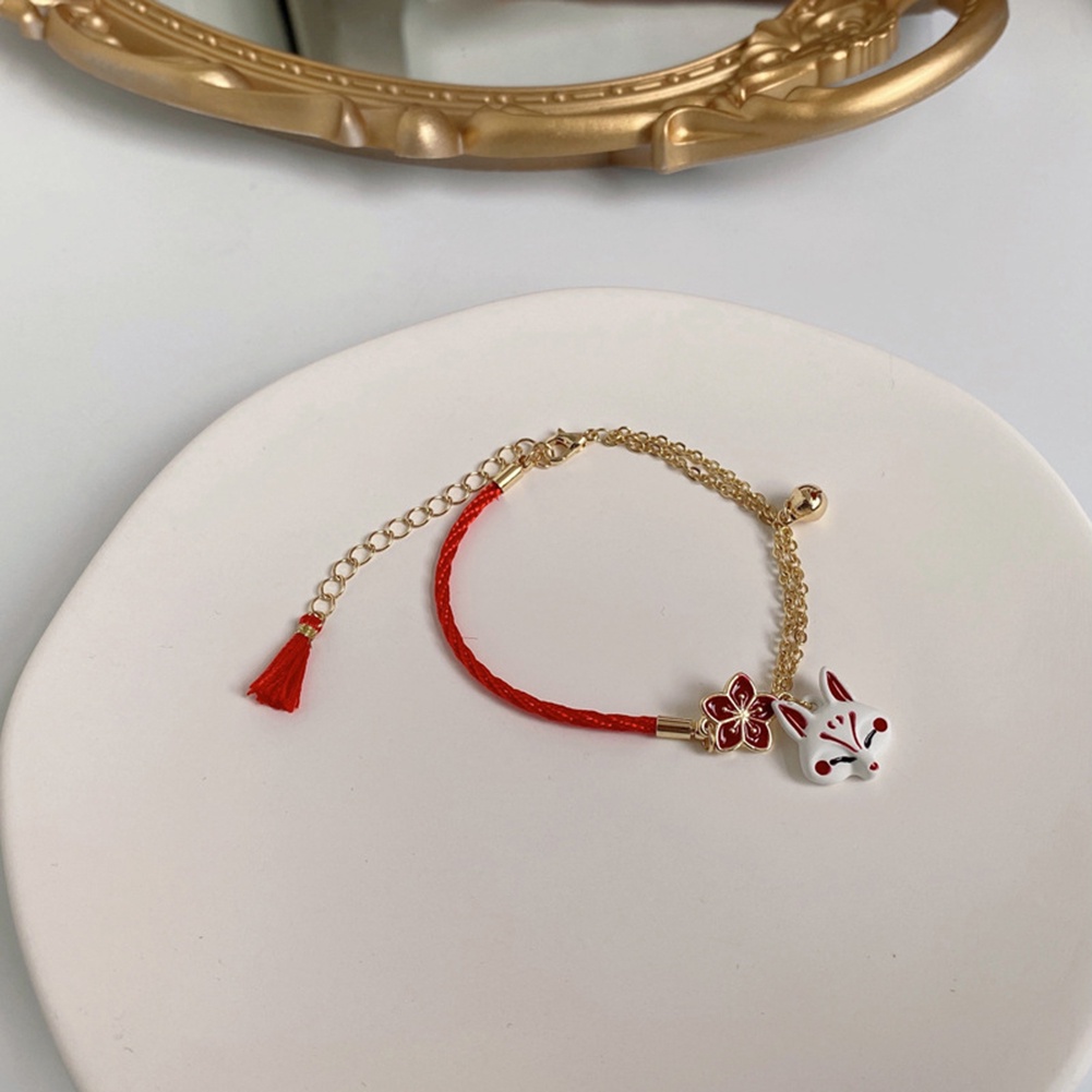Mới Vòng Đeo Tay Họa Tiết Con Cáo Và Hoa Đỏ Dễ Thương Bắt Mắt