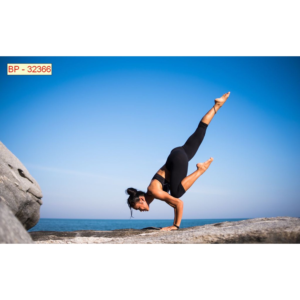 Tranh lụa 3d trang trí chủ đề Yoga Thước 1,5m x 2m YOGA 4