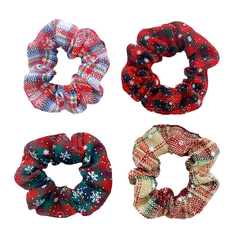 Scrunchies dây buộc tóc vải đón Noel, đón Tết mẫu mới nhất - có ảnh thật