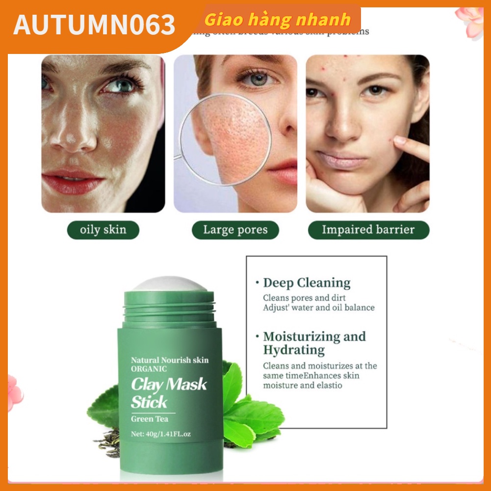 Mặt Nạ Đất Sét Trà Xanh Dưỡng Ẩm Làm Sạch Sâu Thu Nhỏ Lỗ Chân Lông Hiệu Quả 40g Mã 40g