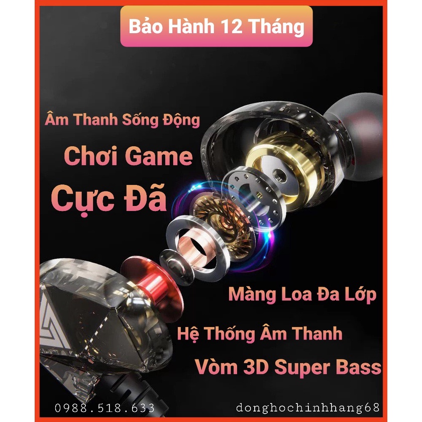 Tai Nghe Chơi Game Qkz Ak2 Pro , Tai Nghe Gaming Pubg , Âm Thanh Super Bass, Dây Chống Rối, Có Mic Đàm Thoại