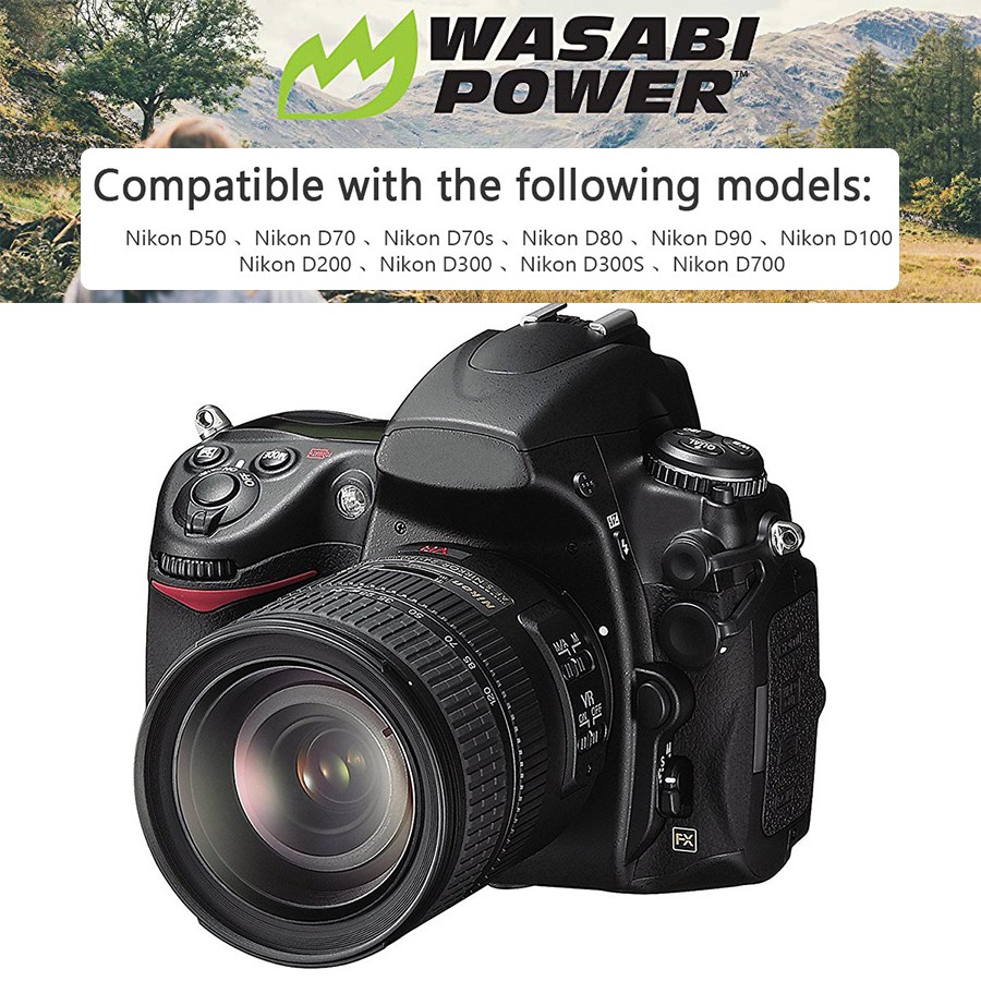 Combo 1 Viên Pin Và Sạc Đôi WASABI EN-EL3E Cho Nikon D90 D300 D700 D70