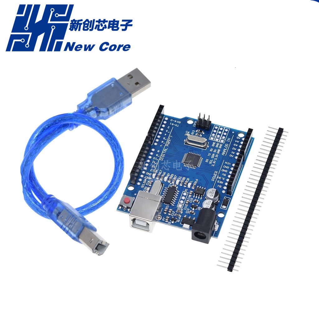 Bảng Mạch Phát Triển Uno R3 ATmega328P CH340 CH340G Với Pin (Cáp USB Miễn Phí)