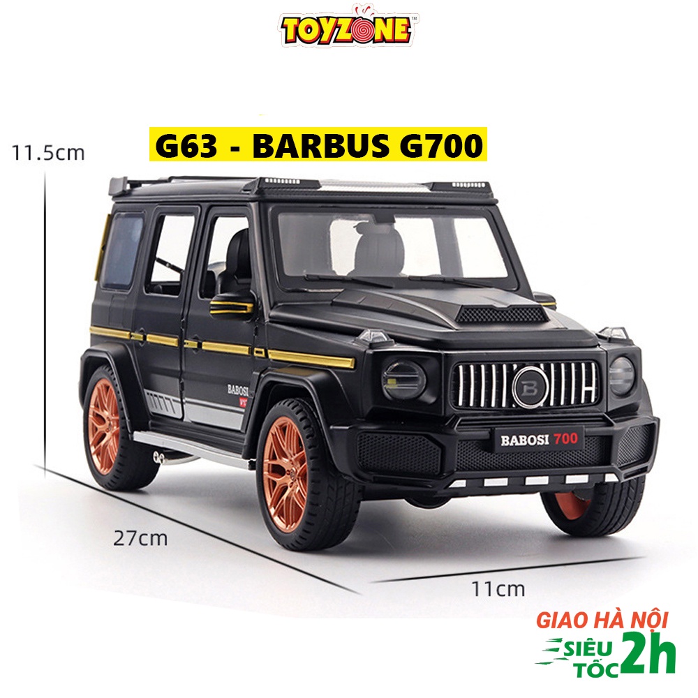 Xe ô tô mô hình Mercedes Benz AMG G63 tỉ lệ 1:24 chất liệu hợp kim cao cấp, có đèn và âm thanh