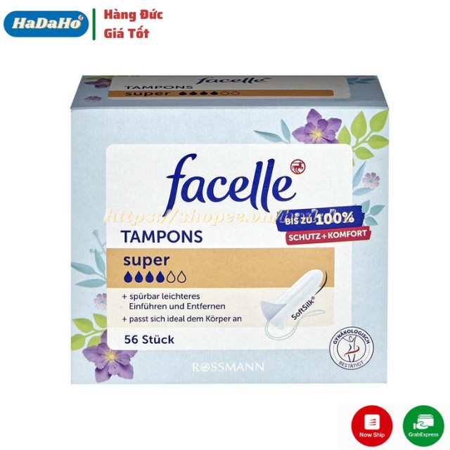 Băng vệ sinh dạng ống - Tampons Facelle/OB,Jessa đủ size, hàng Đức