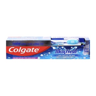 Kem đánh răng và bàn chải colgate maxfresh bạc hà 230g