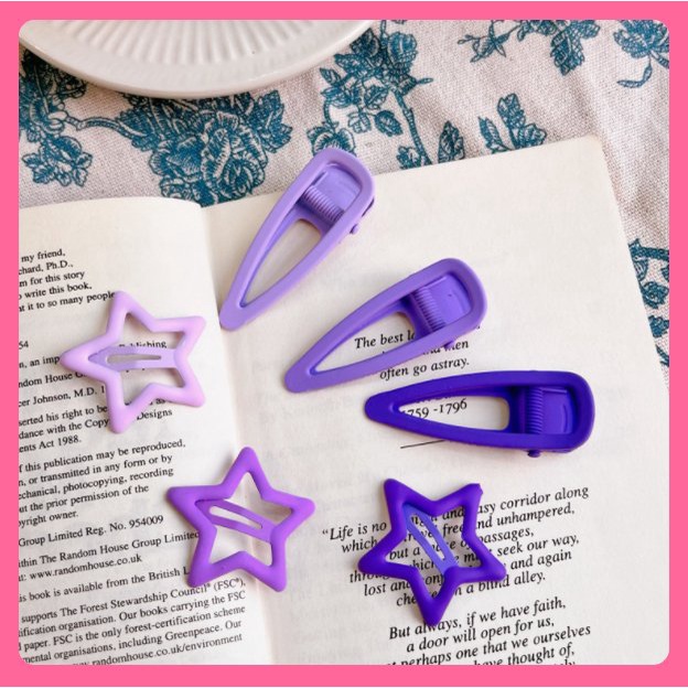 Cặp tóc nữ xinh 3 màu nữ tính thời trang Hàn Quốc dạng bấm cài mini hình thù dễ thương