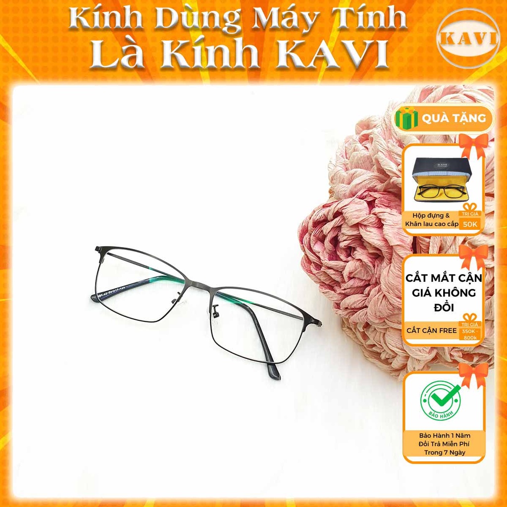 Kavi KC001 - Kính Chống Mỏi Mắt Khi Chơi Game Và Sử Dụng Máy Tính - Gọng Kim Loại Dáng Mắt Kính Vuông