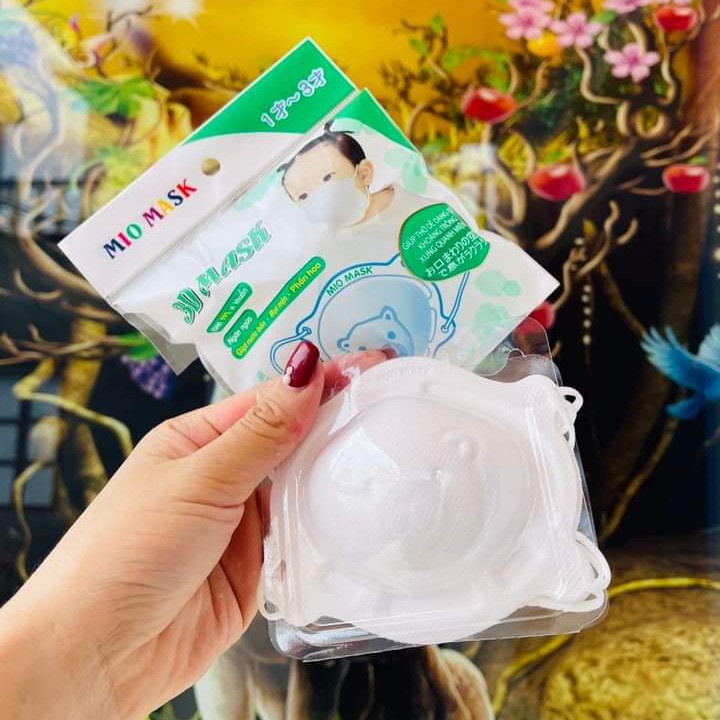 Sỉ Thùng 12 Sét Khẩu Trang Gấu Mio Mask Công Nghệ Nhật Túi 3 Cái Dành Cho Bé Sơ Sinh 1-3 tuổi