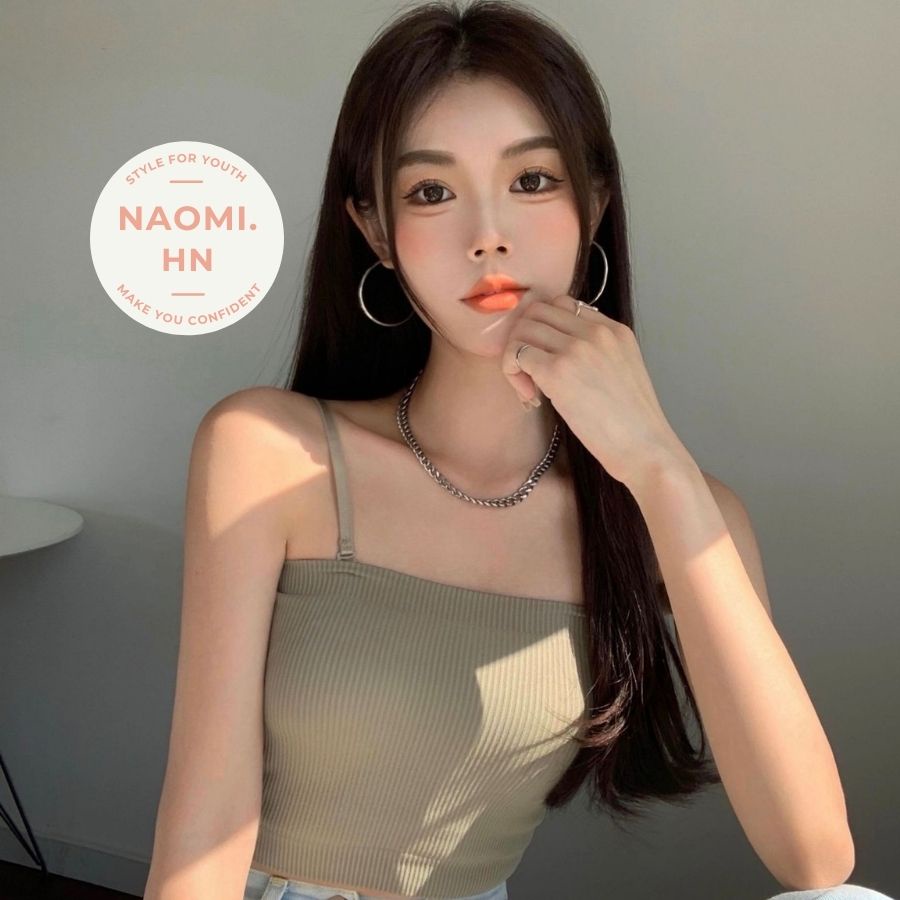 Áo 2 dây có mút chất gân tăm đẹp form ống siêu co giãn tôn dáng. Áo bra mặc đc 2 kiểu ống và dây siêu dễ mix đồ.