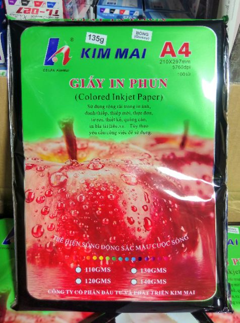 Giấy in ảnh kim mai,giấy in ảnh 1 mặt bóng định lượng 115gsm-135gsm