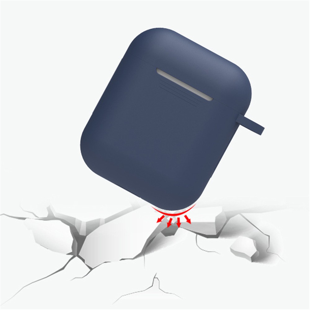 Hộp bảo vệ bằng silicon chống bụi chống sốc kèm móc đeo cho Apple AirPods