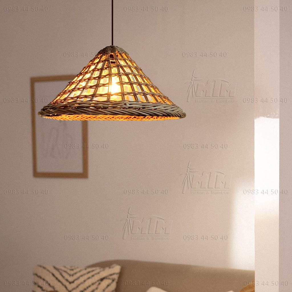Đèn mây MTDM23 - Đèn mây tre, Đèn trang trí, Đèn treo thả
